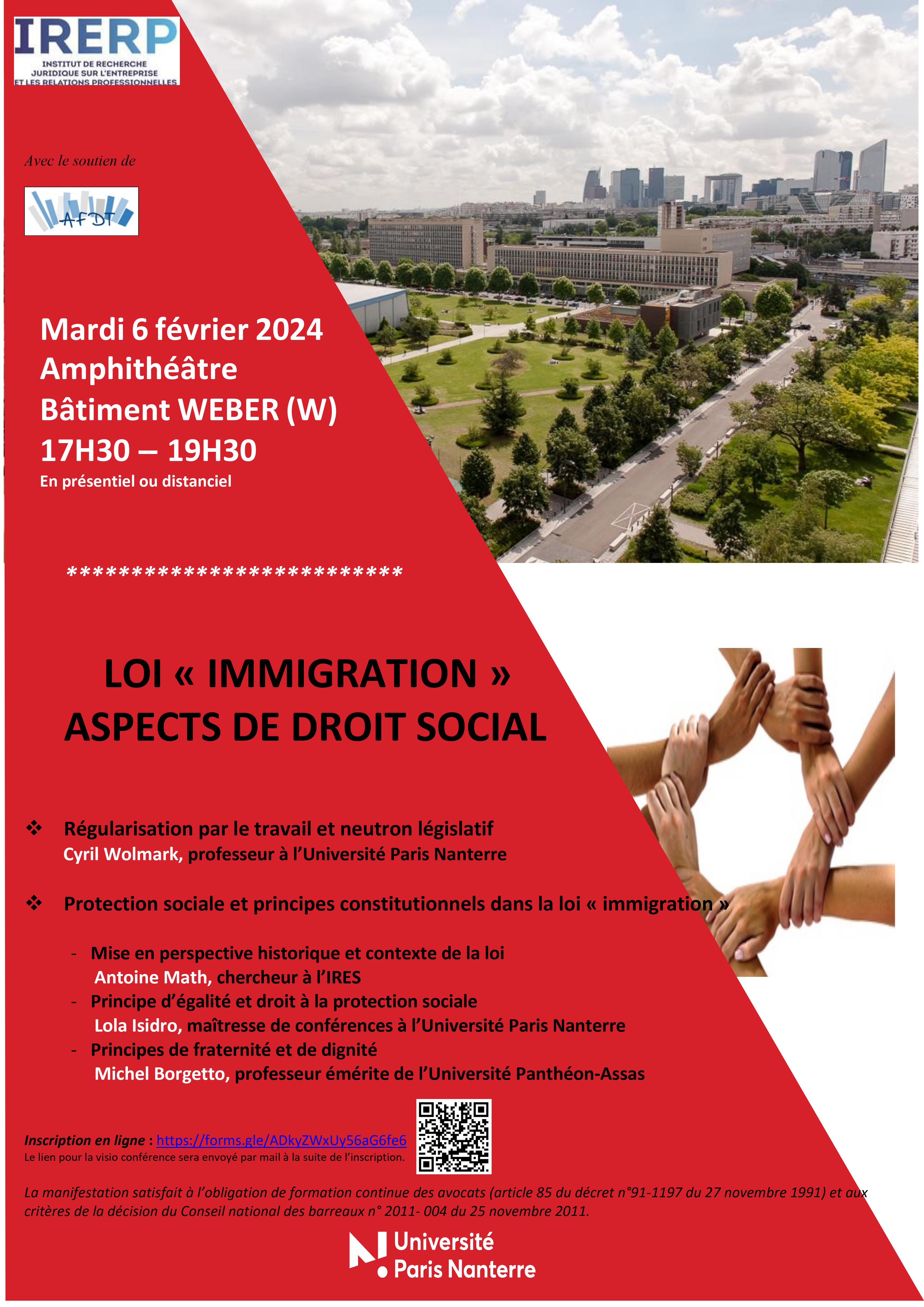 Conférence « Loi immigration - Aspects de droit social